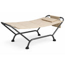 Amaca da Giardino Autoportante 230x98x85cm con Cuscino Seduta Ergonomica Struttura in Metallo Beige      