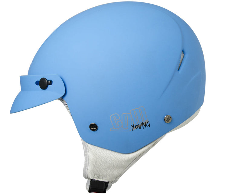 Casco Demi-Jet per Bambini con Frontino CGM Cuba 204A Azzurro Opaco