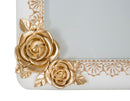 Cornice Rose Twat 26x2x31 cm in Poliresina e Vetro Crema e Oro