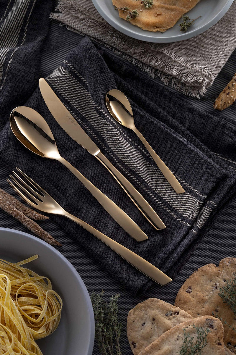 Servizio Set di Posate 24 Pezzi in Acciaio 18/10 PVD Eme Eleven Gold