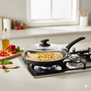 Padella Fornetto con Coperchio in Vetro Antiaderente 1 Manico 30 cm Olympia Hard Cook