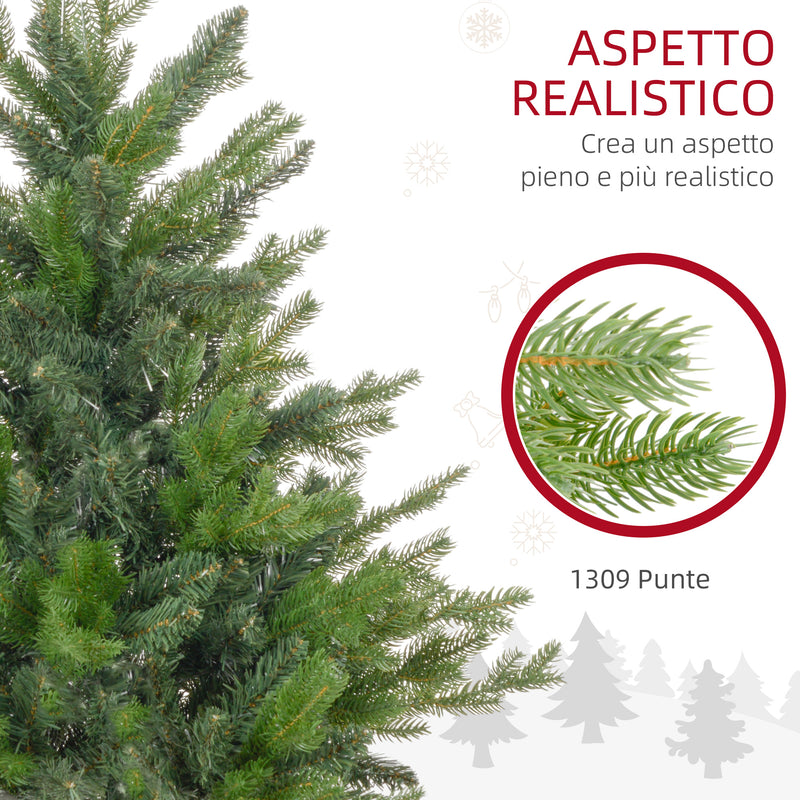 Albero di Natale 150 cm 1309 Ramia Caduta in Plastica Verde      