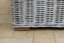 Set Salotto da Giardino Divano 2 Poltrone e Tavolino con Cuscini in Rattan Grigio
