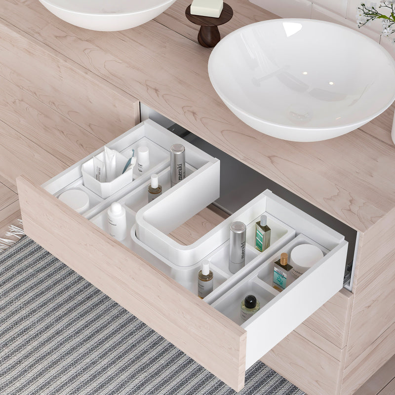 Contenitori Organizer Cassetti da Bagno 10 Cubi in Tecnoplastica Emuca Tidy Bianca