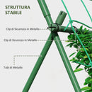 Supporto per Piante Rampicanti 101x133x227 cm a Livelli Regolabili con Rete in Acciaio PE e PP Verde  