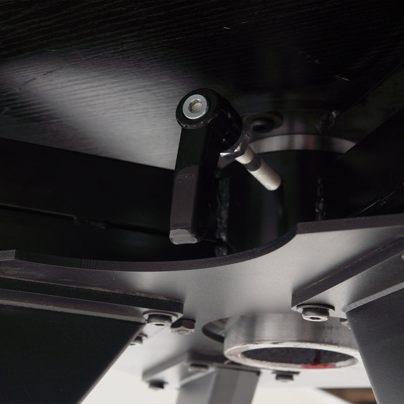 Tavolo Allungabile Piano Rotante 140-180x90x77 cm in Ceramica Effetto Marmo Nero