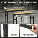 Banco da Lavoro in Legno e Acciaio Altezza Regolabile, 2 Prese AC, Capacità 900 kg, Color Legno e Nero      