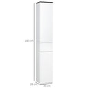 Mobile Bagno 2 Ante 1 Cassetto 30x28x180 cm in Legno Bianco