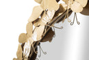 Specchio Glam Butterfly Wind Ø81,5x3,5 Misura Specchio Ø55 cm in Ferro Oro