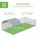 Pollaio Gabbia per Galline da Esterno 570x280 cm in Acciaio Grigio Argento