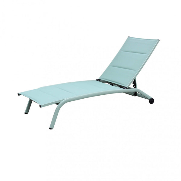 Chaise longue de jardin empilable Itaca 194x71x83 h cm en textilène vert prezzo