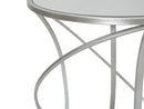 Tavolinetto Saturn Ø50x55 cm in Ferro e Specchio e MDF Argento