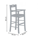 Seggiolone Sgabello per Bambini 36x36x85 cm in Legno Bianco
