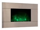 Camino Elettrico da Parete Effetto Fiamma 2000W CheminArte Acciaio Inox
