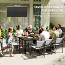 Tavolo da Pranzo da Giardino per 8 Persone in Alluminio e Plastica Nero      