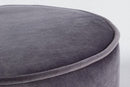 Set 2 Tavolino-Pouf Annika Grigio Scuro in Tessuto effetto Velluto