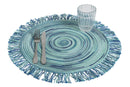 Set 6 Tovagliette Tonda con Frange Ø44 cm Villa d'Este Home Tivoli Baita Acqua