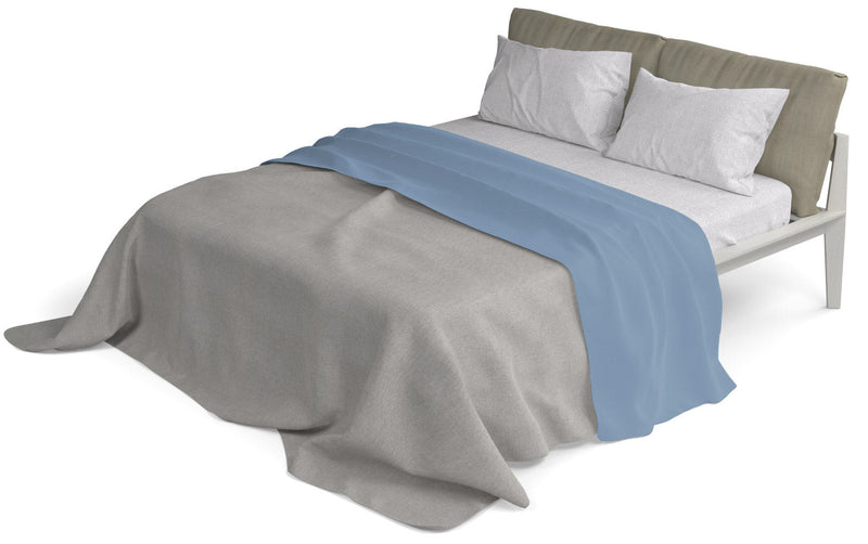 Set Lenzuola Sopra Sotto e Federe in Cotone Celeste Varie Misure