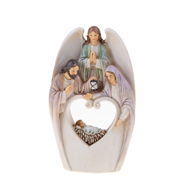 Nativité avec Ange H21,5 cm en Résine sconto