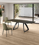 Tavolo Allungabile Barrel 90x180-240x76 cm Top in Ceramica Marmo Portoro Nero Opaco