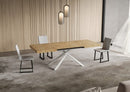 Tavolo Allungabile 120-380x90x74 cm Niket Quercia Natura Gambe Bianche