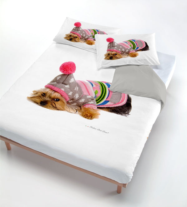 acquista Housse de couette avec imprimé sur le sac et taies d'oreiller béret caniche