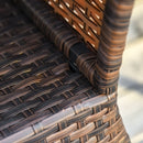 Tavolino da Giardino in Rattan Sintetico con Foro per Ombrellone Marrone 54x54x55 cm 