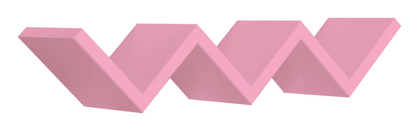Etagère murale bibliothèque Zigzag 56x15,5 cm en bois de fibre de foudre rose pâle sconto
