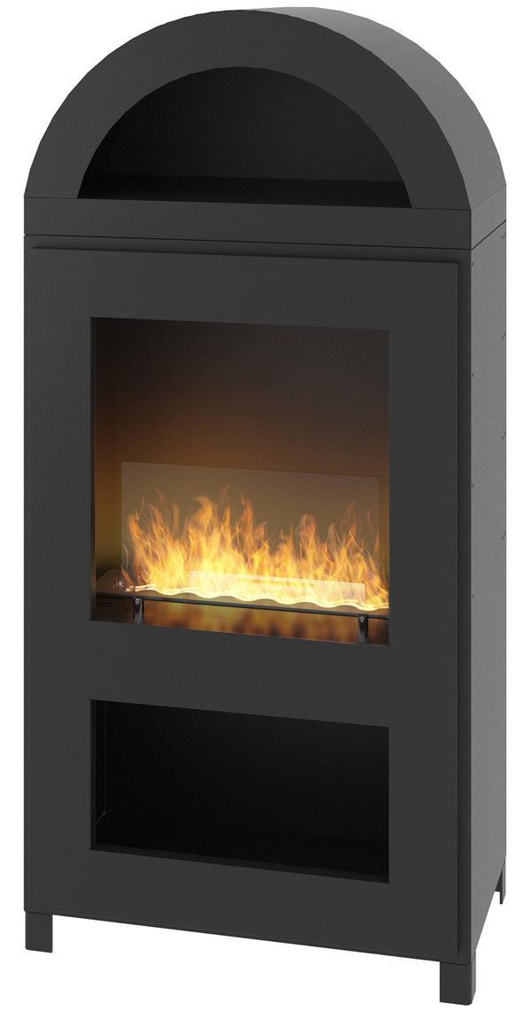 sconto Cheminée Bioéthanol au Sol 60x34x125 cm Incoza Noir