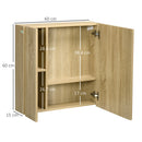 Pensile da Bagno con Specchio 60x15x60 cm in Truciolato Legno Naturale