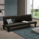 Divano Letto 165x70x67 cm in Similpelle Nero