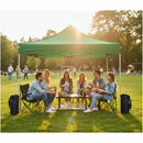 Gazebo Richiudibile Pieghevole 3x3m in Acciaio e PVC Impermeabile Verde