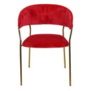 Sedia Imbottita 57x52xh78 cm in Tessuto Velluto Brendeburgo Rosso