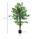 Pianta Artificiale di Ficus da Interno e Esterno H150 cm con Vaso Verde