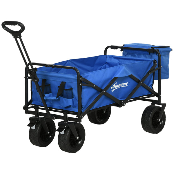 Carrello da Giardino 110L con Maniglia Telescopica e Borsa Termica  in Acciaio e Tessuto Blu prezzo