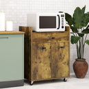 Carrello Isola da Cucina Armadietto con Ruote 60x40x77cm Marrone Rustico   