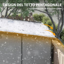 Casetta da Giardino  Porta Attrezzi 190x191x215 cm in Plastica Grigio Chiaro  