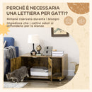 Mobile Porta Lettiera per Gatti 91x52x49,5 cm con Tiragraffi Marrone