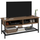 Mobile TV max 48” 110x40x48 cm in Legno e Acciaio Marrone e Nero