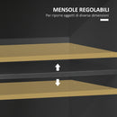 Mobile Dispensa Alto 60x42x180 cm Ripiani Regolabili Aperti in Truciolato e MDF Grigio