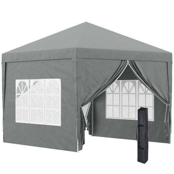 prezzo Gazebo da Giardino 3x3 m Pieghevole con 4 Pannelli Laterali in Acciaio e Tessuto Oxford Grigio Chiaro