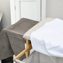 Cesto Portabiancheria con Asse da Stiro e 3 Ripiani in Bambù 113x34x82 cm  