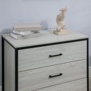 Cassettiera 3 Cassetti 80x48x78 cm in Legno e Acciaio Grigio Chiaro