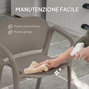 Set 4 Sedie da Giardino 60x56x75 cm Impilabili in Polipropilene Grigio 