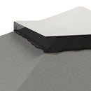 Gazebo da Giardino 330x330x280 cm Altezza Regolabile con Zanzariere in Metallo e Tessuto Oxford Grigio Scuro  