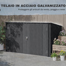 Copribidoni per 3 Cassonetti da 240L 233x105x118,5-133 cm con 2 Porte e Coperchio Grigio Scuro  