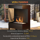 Camino a Bioetanolo da Pavimento Autoportante con Bruciatore da 0,9L 38x22x54 cm Nero  