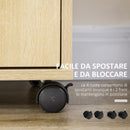 Carrello da Cucina 81x39,6x90,3 cm con Ruote in Legno Naturale