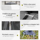 Gazebo Pieghevole con Prese d'Aria e Zanzariere 3,6x3,6m in Acciaio e Tessuto Oxford Grigio