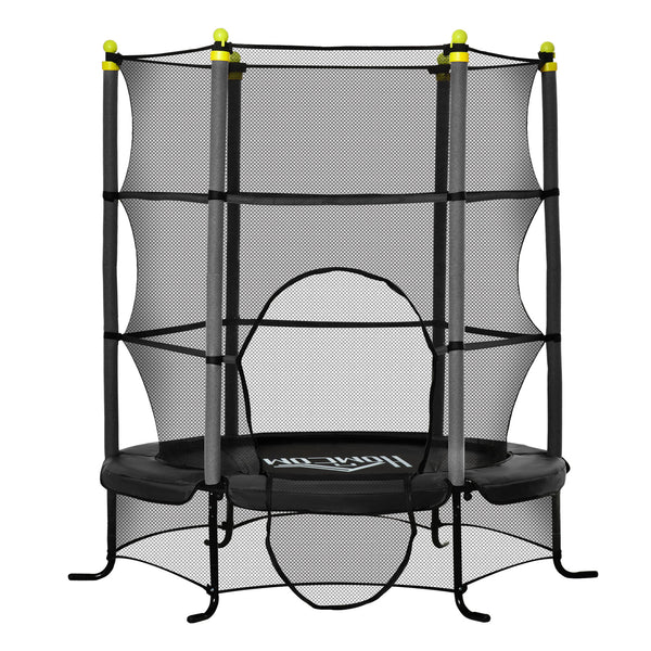 Trampolino Tappeto Elastico per Bambini 3-10 Anni con Rete e Pali Imbottiti in Acciaio Ø163x163 cm in PP e Schiuma Nero online
